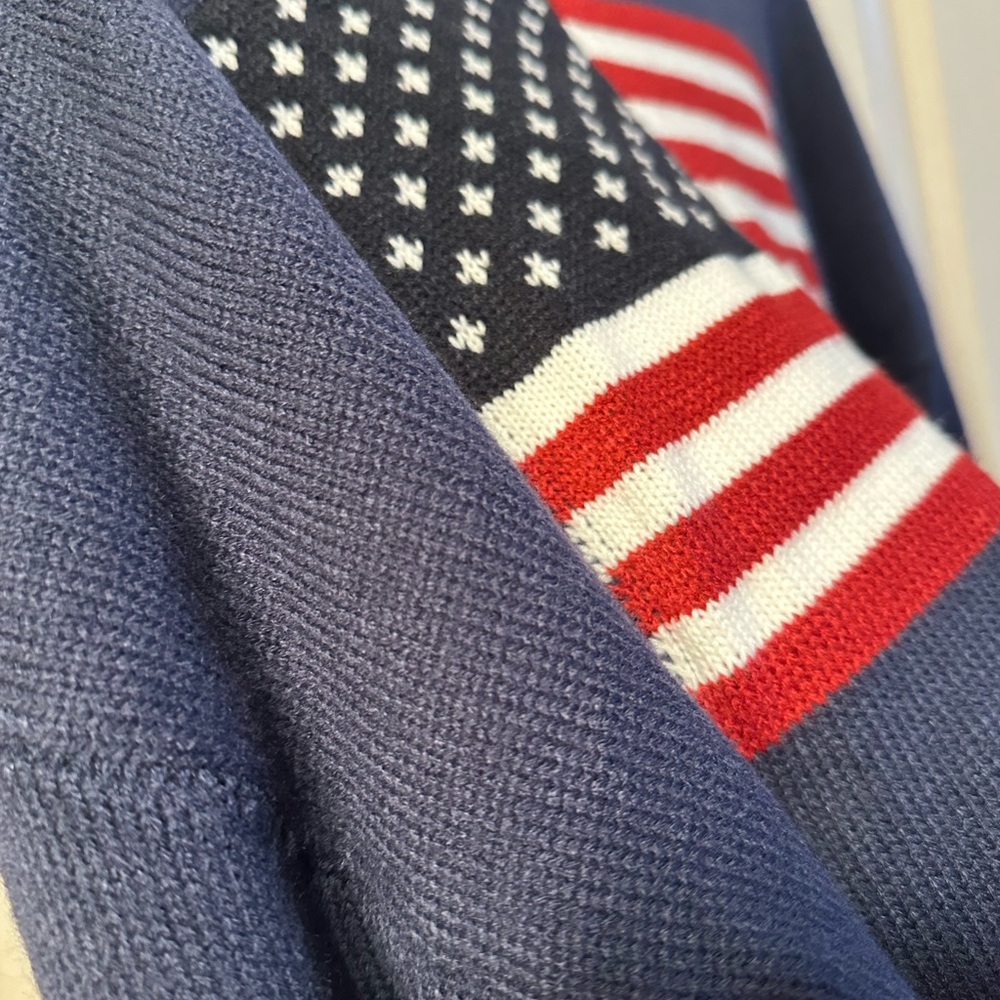 Navy Sweater with American Flag Design - Picture 2 of 6